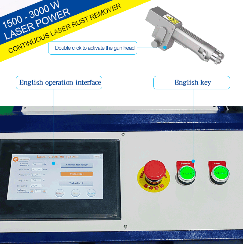 Fiber Laser Cleaning Machine 1000W - Draagbare 1000 W/2000 W/3000 W Handheld