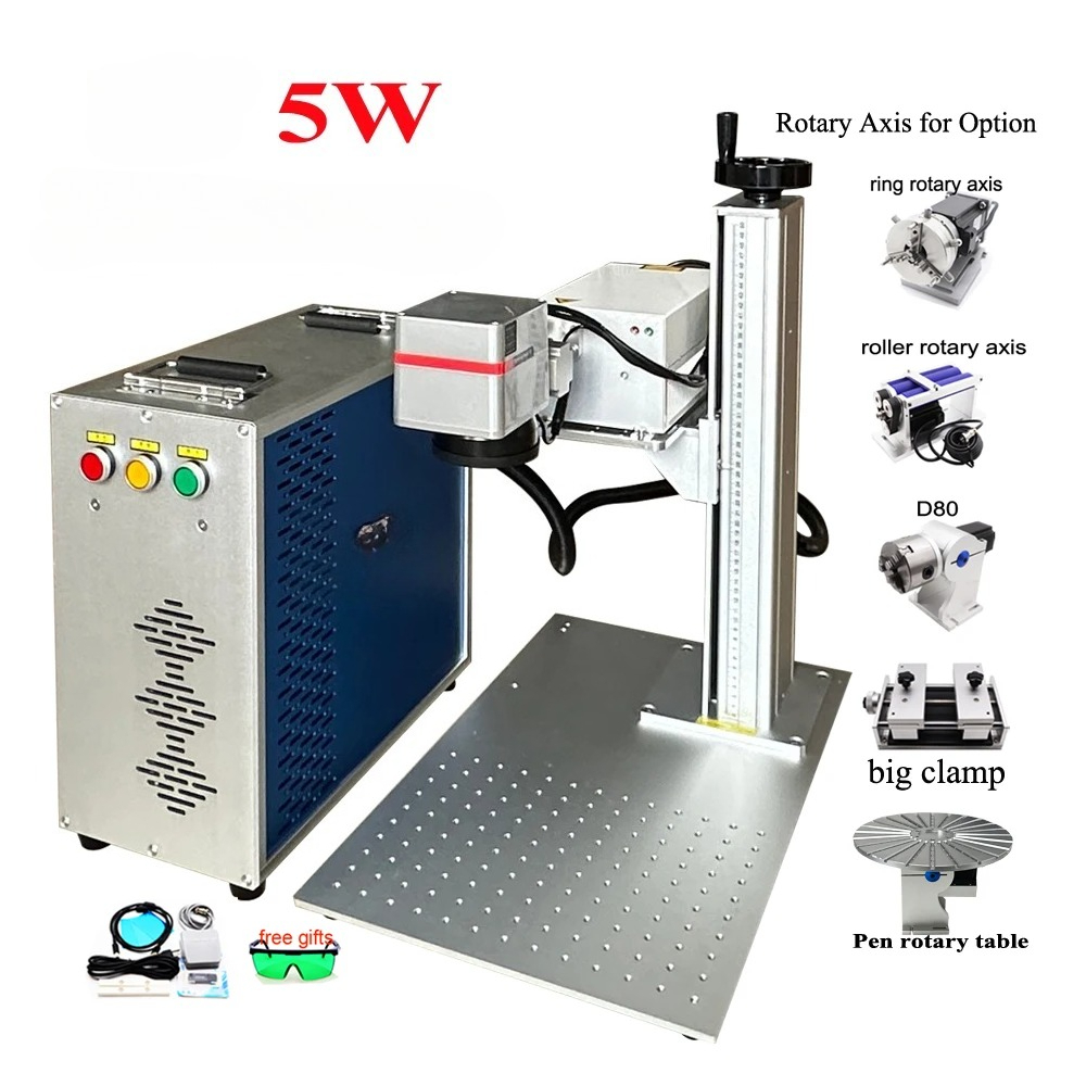 Laser Marking Machine Rotary Axis - 355nm luchtgekoelde UV 5W laserglasmarkeringsmachine met